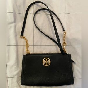 Tory Burch black and gold shoulder bag